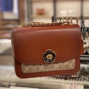 Coach Parker Leather Bag with Floral